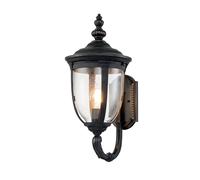 Elstead Cleveland Medium Outdoor Up Wall Lantern - Weathered Bronze with Clear Seeded Glass