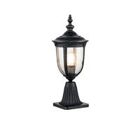 Elstead Lighting Elstead Cleveland Single Light Pedestal Light in Weathered Bronze with Clear Seeded Glass