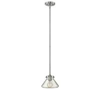 Luminosa Lighting Elstead Congress 1 Light Dome Ceiling Pendant Chrome Clear Glass, E27