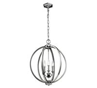 Corinne 3 Light Medium Spherical Ceiling Pendant Polished Nickel E14 Netlighting Grey One Size
