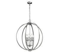 Corinne 6 Light Spherical Ceiling Pendant Polished Nickel E14 Netlighting Grey One Size