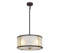 Elstead Corona Cylindrical 3 Light Pendant, Museum Bronze