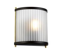 Elstead Corona Flush 1 Light Wall Light, Museum Bronze, Frosted Glass