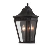 Cotswold Lane 2 Light Outdoor Wall Half Lantern Light Black IP44 E14 Netlighting Black One Size