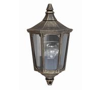 Netlighting Cricklade 1 Light Outdoor Wall Half Lantern Light Black, Gold IP44,