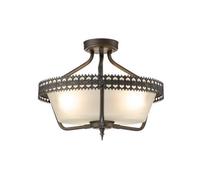 Luminosa Lighting Elstead Crown 3 Light Semi Flush Ceiling Pendant Light Iron, E27