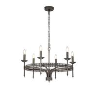 Luminosa Lighting Elstead Crown 6 Light Chandelier Iron Finish, E14