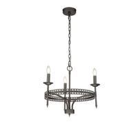 Luminosa Lighting Elstead Crown Chandelier 3 Light Iron Finish, E14