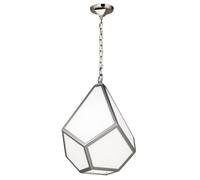Diamond 1 Light Medium Ceiling Pendant Polished Nickel E27 Netlighting Grey One Size