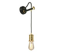 Douille 1 Light Indoor Wall Light Black Polished Brass E27 Netlighting Yellow One Size