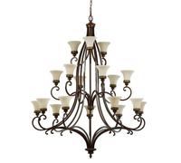 Elstead Drawing Room 18 Light Multi Arm Chandelier Walnut Finish, E27