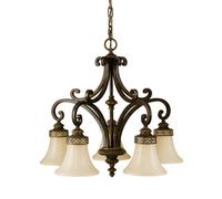Luminosa Lighting Luminosa Drawing Room 5 Light Multi Arm Chandelier Walnut Finish, E27