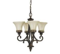 Drawing Room Multi Arm Chandelier 4 Light Walnut Finish E27 Netlighting Brown One Size