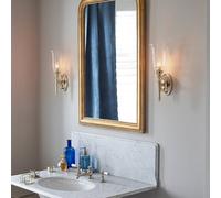 Elstead Dryden LED wall light, bathroom, with glass shade, IP44