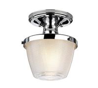 Luminosa Lighting Elstead Dublin 1 Light Semi-Flush Mount, Polished Chrome, Ip44, E27