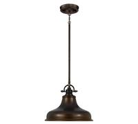 Emery 1 Light Dome Ceiling Pendant Palladian Bronze, E27 - Palladian Bronze