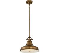 Emery 1 Light Dome Ceiling Pendant Weathered brass, E27 - Weathered brass