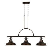Emery 3 Light Pendant Bar Chandelier Light Palladian Bronze, E27 - Palladian Bronze