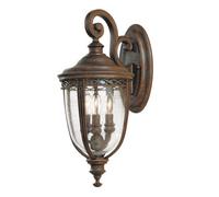 Elstead English Bridle 3 Light Outdoor Medium Wall Lantern Light British Bronze Ip44, E14