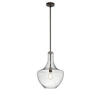 Elstead Everly 1 Light Medium Dome Ceiling Pendant Light Bronze, E27