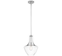 Luminosa Lighting Elstead Everly 1 Light Small Dome Ceiling Pendant Light Chrome, E27