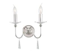 Elstead Finsbury Park 2 Light Indoor Candle Wall Light Polished Nickel, E14