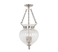 Elstead Finsbury Park 3 Light Medium Ceiling Lantern Pendant Polished Nickel, E14