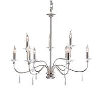 Elstead Finsbury Park 9 Light Chandelier Polished Nickel Finish, E14