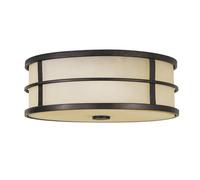 Elstead Lighting Elstead Fusion 3 Light Flush Ceiling Fitting in Grecian Bronze Finish
