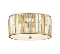 Elstead Gemma 3 Light Flush Mount Ceiling Light Silver Leaf, E27