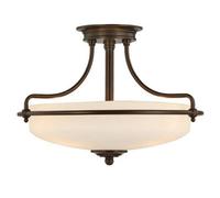 Elstead Griffin 3 Light Semi Flush Ceiling Light Palladian Bronze, E27