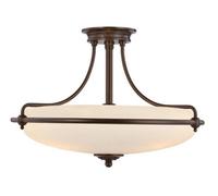 Griffin 4 Light Semi Flush Ceiling Light Palladian Bronze E27 Netlighting Brown One Size