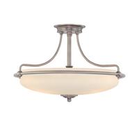 Griffin 4 Light Semi Flush Ceiling Light Polished Chrome E27 Netlighting Grey One Size