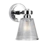 Elstead Gunnislake 1 Light Wall Light Polished Chrome Glass Shade Ip44, G9