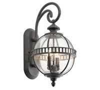 Luminosa Lighting Elstead Halleron 2 Light Outdoor Globe Wall Lantern Light Grey Ip44, E14