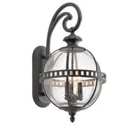 Luminosa Lighting Elstead Halleron 3 Light Outdoor Globe Wall Lantern Light Grey Ip44, E14