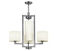 Hampton 4 Light Multi Arm Ceiling Pendant Chandelier Antique Nickel E27 Netlighting Grey One Size
