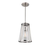 Harrow 1 Light Small Ceiling Pendant Polished Nickel E27 Netlighting Grey One Size
