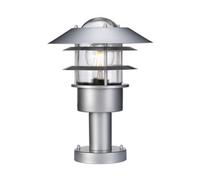Luminosa Lighting Elstead Helsingor 1 Light Outdoor Pedestal Lantern Silver, 304 Ss Ip44, E27