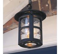 Elstead Hereford outdoor hanging light, black/clear, IP43