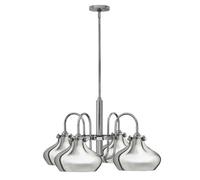 Elstead Hinkley Congress Pendant Light Multi Arm Dome Shades 4x E27 Chrome