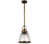 Hobson 1 Light Medium Dome Ceiling Pendant Brass E27 Netlighting Yellow One Size