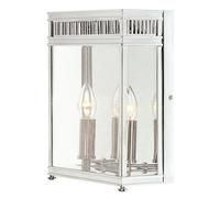 Holborn 2 Light Outdoor Medium Wall Half Lantern Light Polished Chrome IP44 E14 Netlighting Grey One Size