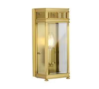 Elstead Holborn Small Half Outdoor Lantern Wall Light - Brushed Brass