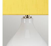 Elstead Isla fabric table lamp polished nickel/yellow