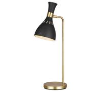 Luminosa Lighting Elstead Joan 1 Light Table Lamp, Midnight Black, Midnight Black , Burnished Brass, E27