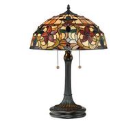 Luminosa Lighting Elstead Kami 2 Light Tiffany Table Lamp Vintage Bronze, E27