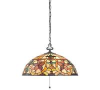 Luminosa Lighting Elstead Kami 3 Light Tiffany Ceiling Pendant Vintage Bronze, E27