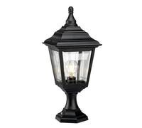 Kerry 1 Light Outdoor Coastal Pedestal Light Black IP44 E27 Netlighting Black One Size
