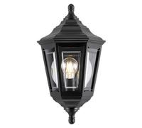 Luminosa Lighting Elstead Kinsale 1 Light Outdoor Coastal Flush Ceiling Lantern Black Ip43, E27